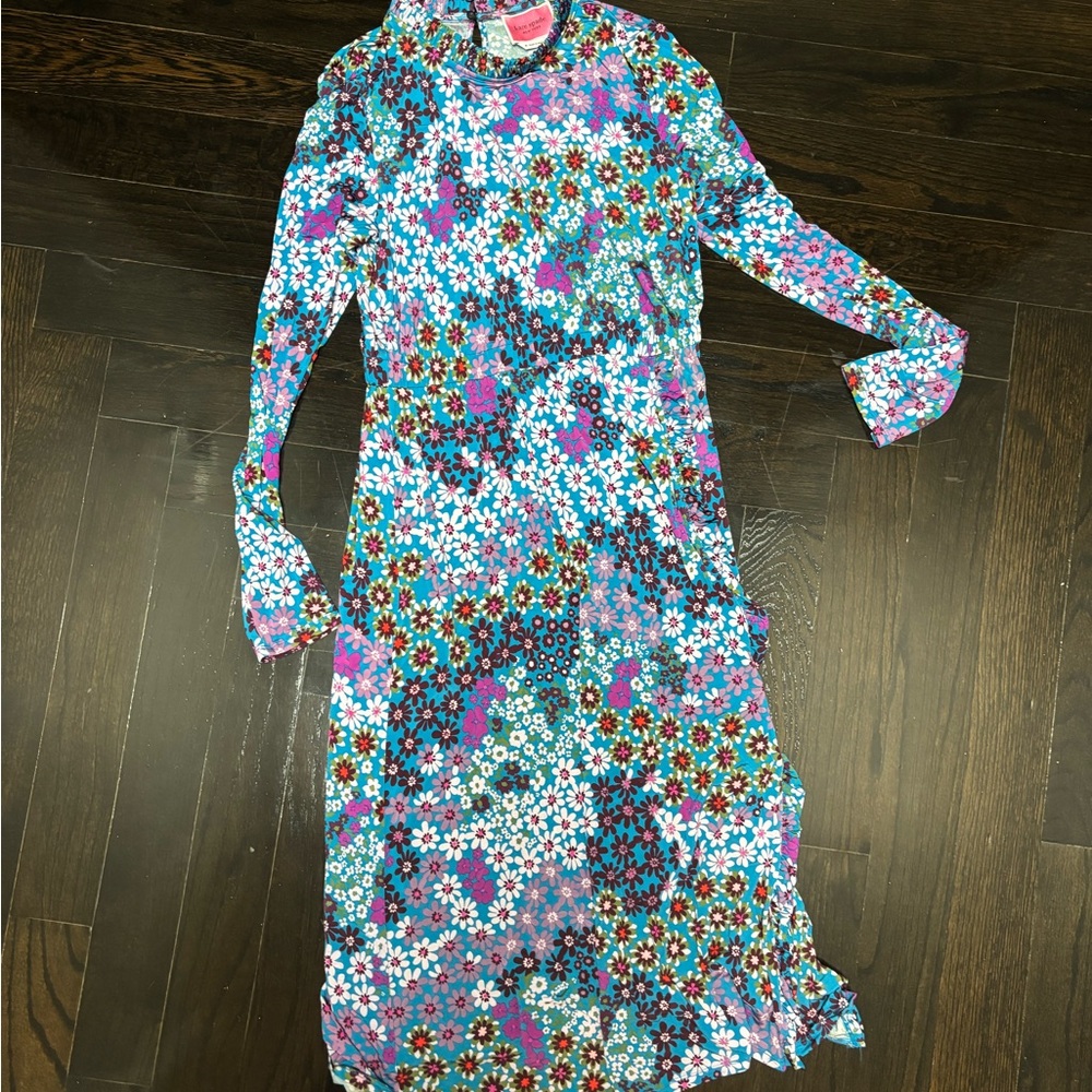 Kate Spade Floral Long Sleeve Dress - Blue, Purple and pink. Never worn.
